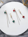 thumb Alloy With Gold Plated Trendy Heart  Tassel Threader Earrings 0
