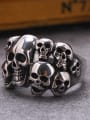 thumb Punk Exaggerated Skulls Statement Ring 1