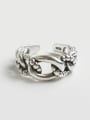 thumb Personalized Twisted Chain Silver Opening Ring 0