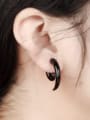 thumb Punk style Black PVC Unisex Stud Earrings 1