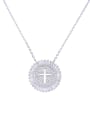 thumb Copper With  Cubic Zirconia Personality Cross Necklaces 2