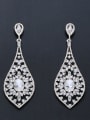 thumb Copper With Rhinestone Fashion Water Drop Cluster Earrings 0