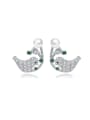 thumb Copper inlaid AAA zircon birdie studs Earring 0