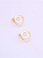 thumb Titanium With Gold Plated Simplistic Smooth Round Drop Earrings 0