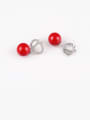 thumb European And American Red Shell Pearl Zircon All-match Temperament drop earring 1