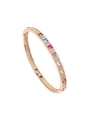 thumb Simple Shiny austrian Crystals Alloy Rose Gold Plated Bangle 0