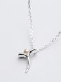 thumb Fresh Leaf Shaped Red Artificial Pearl S925 Silver Necklace 1