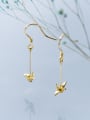thumb 925 Sterling Silver With 18k Gold Plated Cute crane Hook Earrings 2