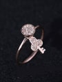 thumb Personalized Little Key Tiny Zirconias Copper Ring 1