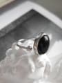 thumb Sterling Silver punk style Black Agate Ring 0