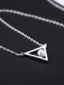 thumb Freshwater Pearl Triangle Silver Necklace 2