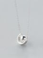 thumb S925 Silver Light Bead Semicircle  Clavicle Necklace 0