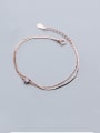 thumb 925 Sterling Silver With  Cubic Zirconia Simplistic Round Bracelets 4