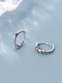 thumb 925 Sterling Silver With Platinum Plated Simplistic Round Clip On Earrings 2