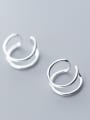 thumb 925 Sterling Silver With 18k Gold Plated Simplistic Clip On Earrings 1