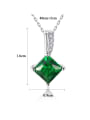 thumb Sterling silver emerald square zircon necklace 1
