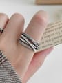 thumb 925 Sterling Silver With Antique Silver Plated Vintage Multi-layer line  free size Rings 1