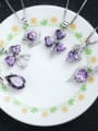 thumb S925 Silver Amethyst Fashion Clavicle Necklace 3