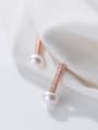 thumb 925 Sterling Silver With Rose Gold Plated Trendy Fringe Stud Earrings 1