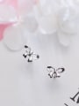 thumb Temperament Bowknot Shaped S925 Silver Stud Earrings 1