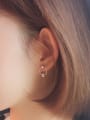 thumb Simple Hollow Round Tiny Cube 925 Silver Stud Earrings 1