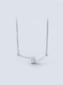 thumb S925 Silver H Shape Necklace 0