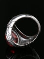 thumb Retro style Red Carnelian stone Antique Silver Plated Alloy Ring 3
