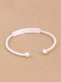 thumb Simple Twisted Silver Opening Bangle 3