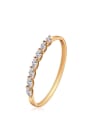 thumb Copper Alloy 18K Gold Plated Fashion Marquise Zircon Bangle 0