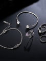 thumb Alloy White Gold Plated Simple style Artificial Stones Jewelry Set 1