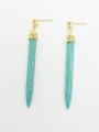 thumb Women Luxury Turquoise Geometric Shaped Earrings 2