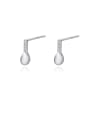 thumb 925 Sterling Silver With  Cubic Zirconia Simplistic Water Drop Stud Earrings 0