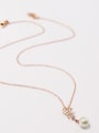 thumb Copper With Artificial Pearl  Simplistic Monogrammed Necklaces 2