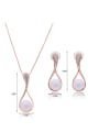 thumb Alloy Imitation-gold Plated Fashion Artificial Pearl and Rhinestones Two Pieces Jewelry Set 3