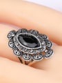 thumb Retro style Oval Resin Black Crystals Ring 1