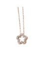 thumb Simple Style Rose Gold Crystal Necklace 0
