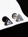 thumb Stainless Steel With Black Gun Plated Fashion Triangle Stud Earrings 2