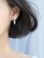 thumb Fashionable Leaf Shaped Artificial Pearl Silver Stud Earrings 1