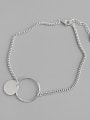 thumb 925 Sterling Silver With Glossy Simplistic Round Anklets 0