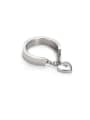 thumb Stainless Steel Steel Color Heart Shape Ring 0