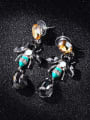 thumb Personalized Honeybee Black Rhinestones Stud Earrings 2