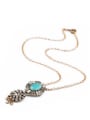 thumb Sweet Stones Alloy Sweater Necklace 1