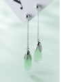 thumb 925 Sterling Silver With Platinum Plated Simplistic Water Drop Drop Earrings 1