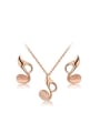 thumb Elegant Note Shaped Opal Two Pieces Jewelry Set 0
