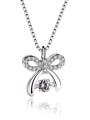 thumb Fashion Little Bow Rotatable Zircon 925 Silver Single Pendant 0