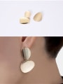 thumb Titanium With Gold Plated Simplistic  Smooth  Geometric Stud Earrings 1