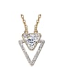 thumb Simple austrian Crystal Triangle Gold Plated Necklace 0