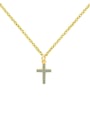 thumb Cross Shaped Simple Small Gold Black Plated Necklace 0