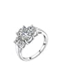 thumb Fashion White Gold Plated Copper Zircon Ring 0