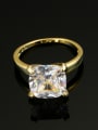 thumb Square Shining Zircons Luxury Copper Ring 1